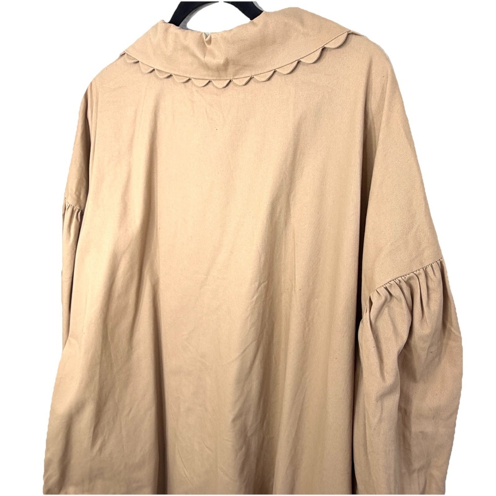 NWT Kika‎ Vargas x Target Beige Scalloped Collar Midi Lightweight Jacket Size 4X - Picture 12 of 14